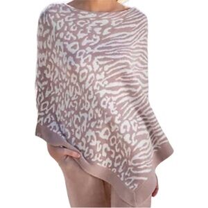 Barefoot‎ Dreams Cozy Chic Ultra Lite Ocean Breeze Poncho Animal Print OS Plus